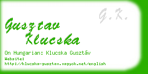 gusztav klucska business card